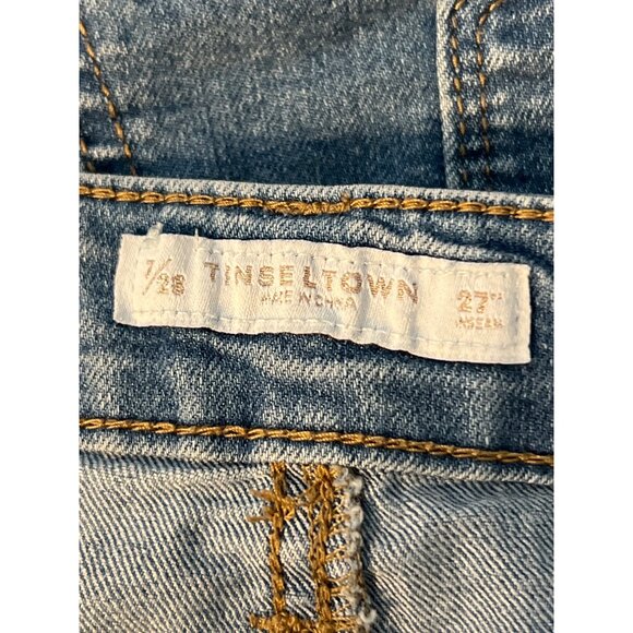 Tinseltown Skinny Jeans Light Blue Raw Hem Ankle Size 7/28 Womens Denim - Picture 6 of 6